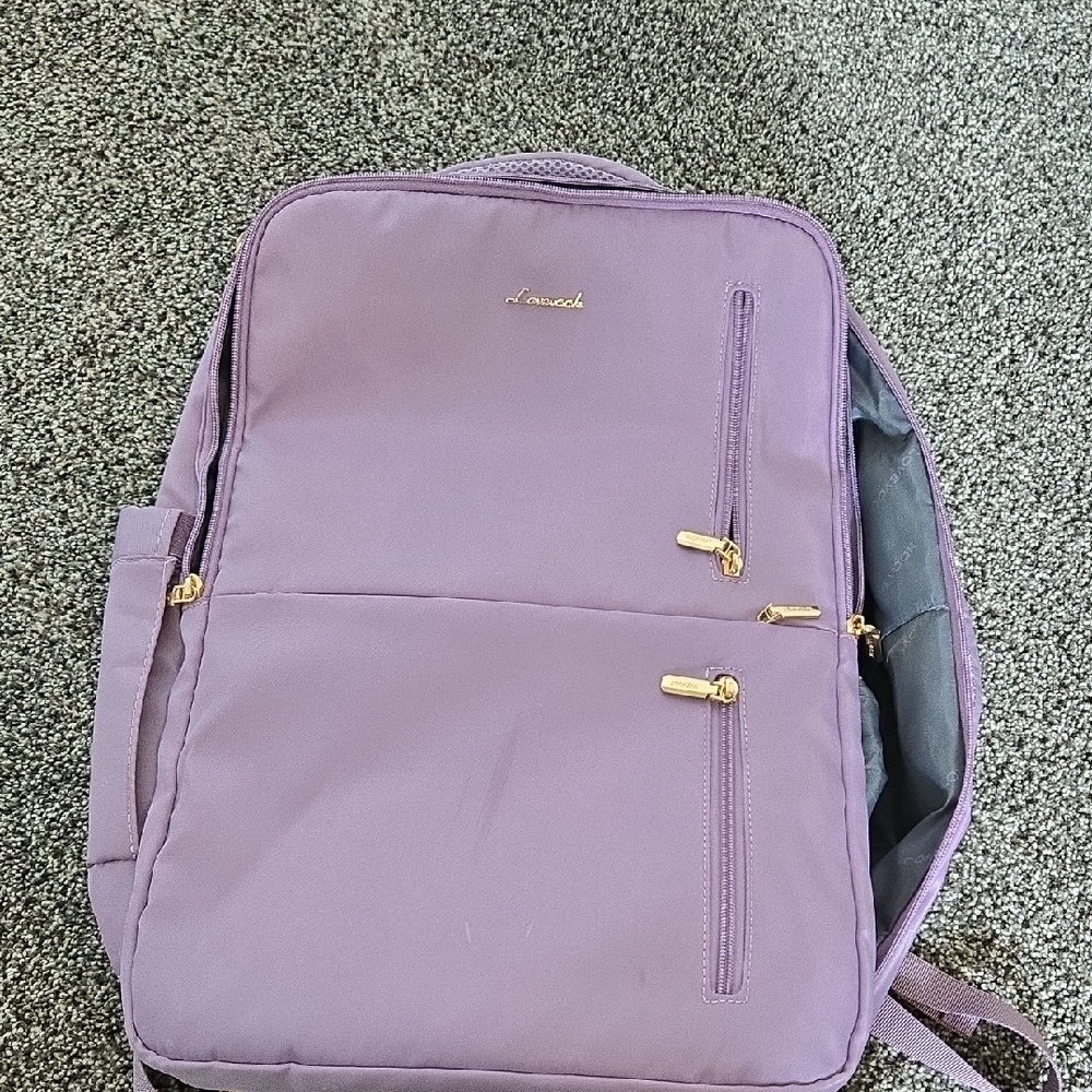 Lavender Backpack with Gold Accents